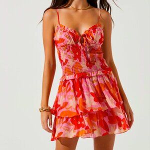 ASTR the Label: Blossom Tiered Ruffle Smocked Mini Dress